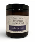 Botanical Sugar Scrub jar in Midnight Coast scent on a white background