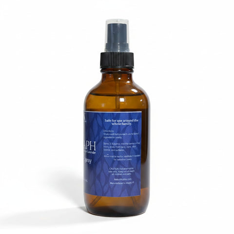 Seraph Room Spray bottle showing usage directions on the label