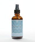 Serenity spray bottle with a blue label on a white background