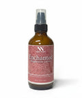 Enchanted Magnesium Lotion 4oz spray bottle with pink mandala-patterned label on a white background