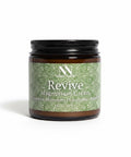 Revive Magnesium Cream 4oz jar with green mandala-patterned label on a white background