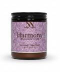 Harmony Magnesium Cream jar with purple mandala-patterned label on a white background