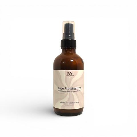 Hydrating Rice Ceramide Face Lotion 4oz spray bottle with tan swirl-patterned label on a white background