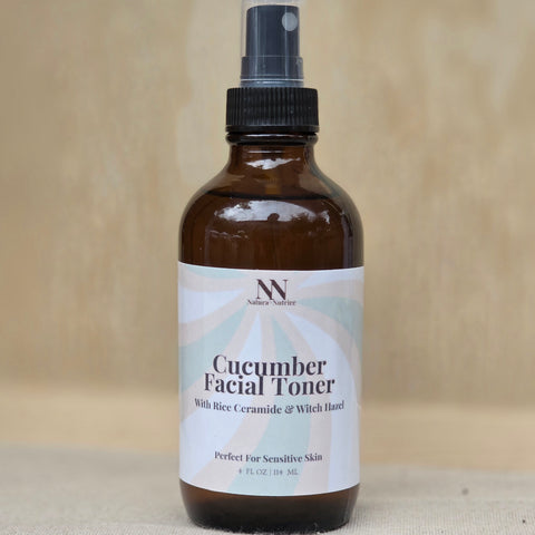 Cucumber Facial Toner with Rice Ceramides bottle standing on a light surface