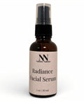 Radiance Facial Serum 1oz pump bottle with a beige label on a white background